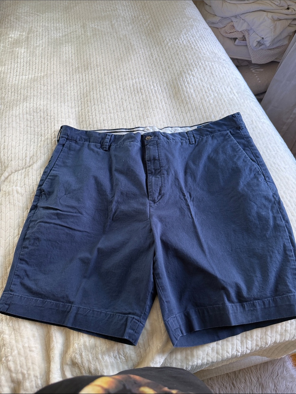 Polo by Ralph Lauren Navy Flat-Front Cotton Shorts